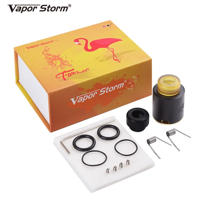 Оригинальный испаритель Vapor Storm Flamingo RDA Tank Rebuildable Dripping Dual Coil Atomizer 24 мм 510 Thread RTA DIY For