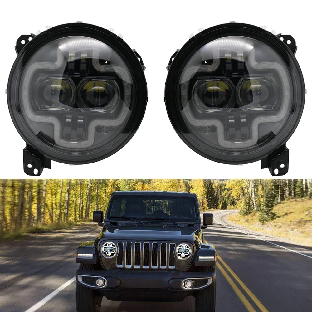 2 шт. автомобильные аксессуары 9 &quotфары для 2018 Jeep Wrangler JL фары проектор высокий