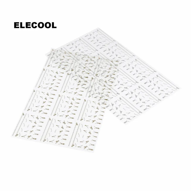 Пластиковые 3D наклейки для дизайна ногтей ELECOOL с металлическим золотом/серебром