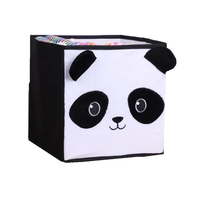 Panda 3D мультфильм нетканый материал детская коробка для хранения игрушек животные вышивка узор складная коробка для хранения одежды Нижнее белье дальность - Цвет: Panda