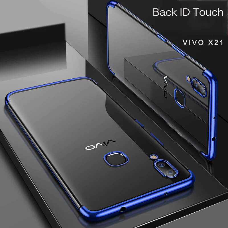 Синий ТПУ простой Бампер чехол Чехол для vivo x21i Y85 V9 Y83 Y75 Y79 V11i V7 V11Pro V7Plus X21 Ультратонкий чехол-накладка чехол из термополиуретана и силикона крышка - Цвет: Синий
