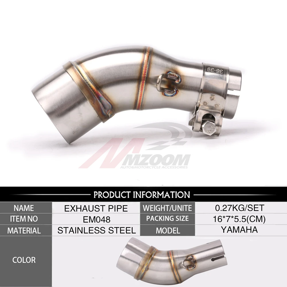 Dirt Bike Racing Motorbike Modified Scooter Muffler Motorcycle Middle Exhaust pipe For YAMAHA YZF R25 R30 R3 2015 2016|scooter muffler|mufflers