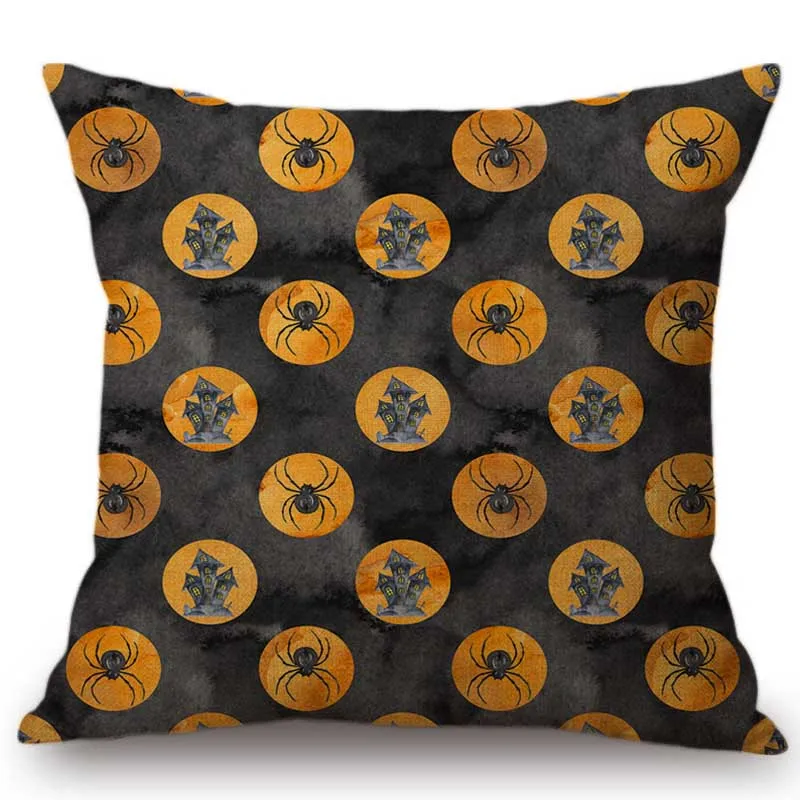 Украшение на Хэллоуин 2018 диванная подушка акварельные оранжевые полосы перо