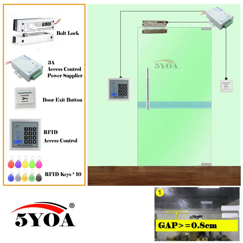 ACFLBolt RFID система контроля доступа умный дверной замок Безопасный Комплект Электронный Открыватель ворот домашний гараж цифровой набор электро магнитный - Цвет: ACFLBolt