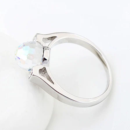 Модные дизайнерские серебряные кольца с кристаллами Сваровски для женщин