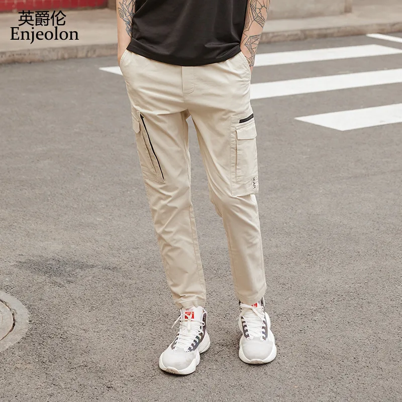 Мужские брюки-шаровары Enjeolon повседневные брюки-карго в стиле хип-хоп уличная