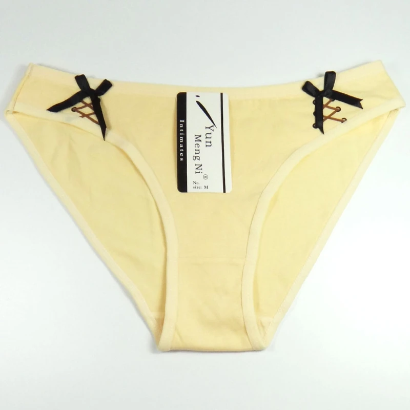 Женское нижнее белье с принтом повязка бантом и низкой талией из смесового