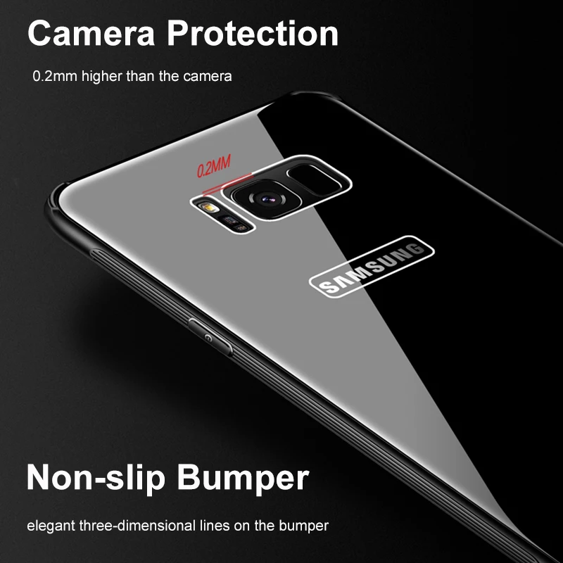 Чехол MAKAVO из закаленного стекла для Samsung Galaxy S8 Plus Note 8 Роскошный Гибридный чехол