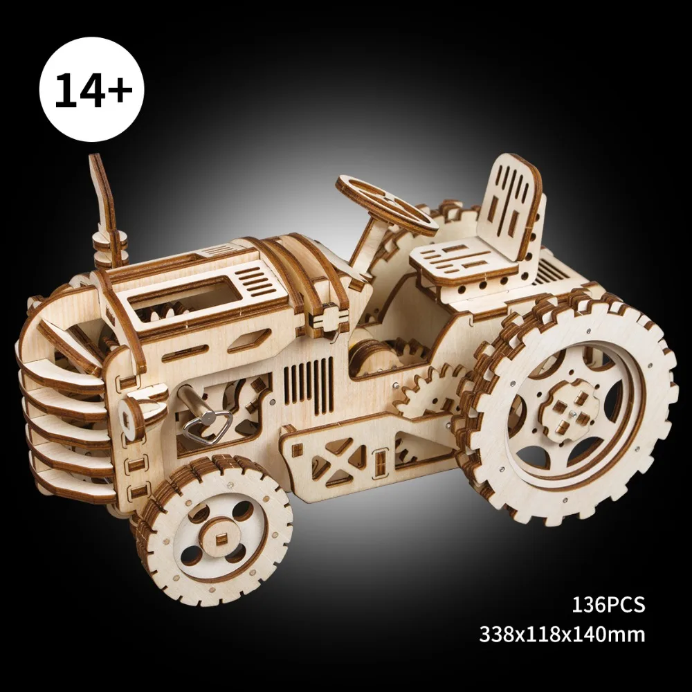 Robotime DIY рукоятка привод трактор 3D деревянная модель строительные наборы игрушки