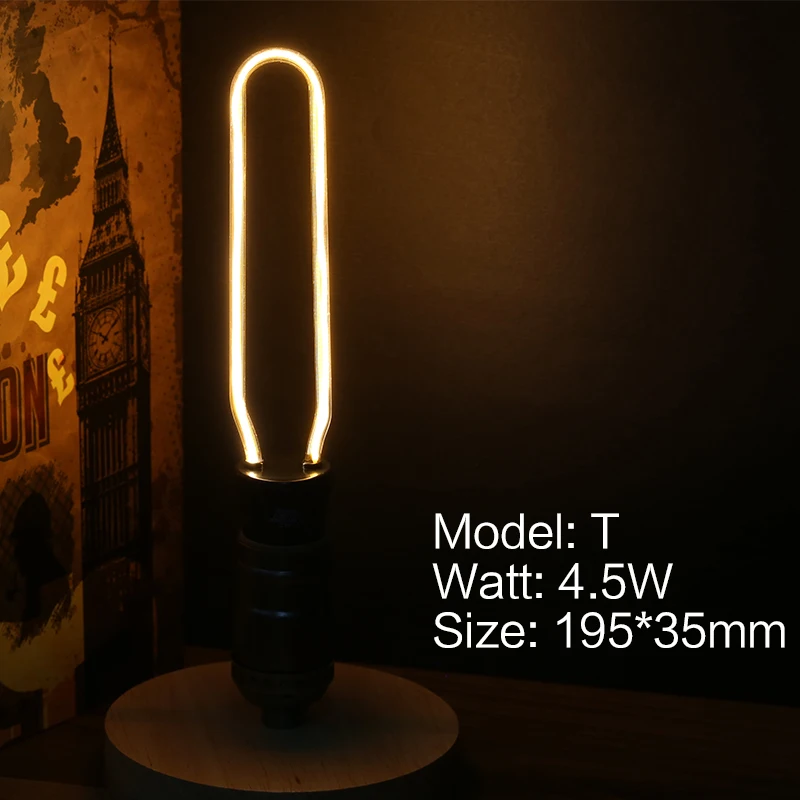 Новые светодиодные лампы Эдисона Новинка украшения лампочка 220V E27 4W 4,5 W 8W Bombillas светодиодные лампы Праздничные огни Рождество лампа лампада - Испускаемый цвет: T