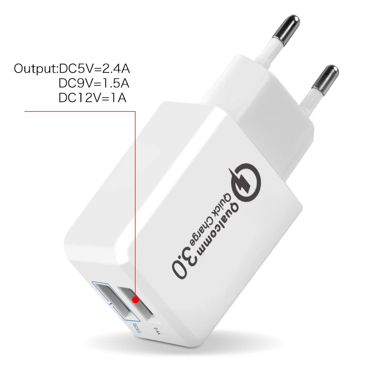 Двойное быстрое зарядное устройство USB двойное настенное адаптер питания