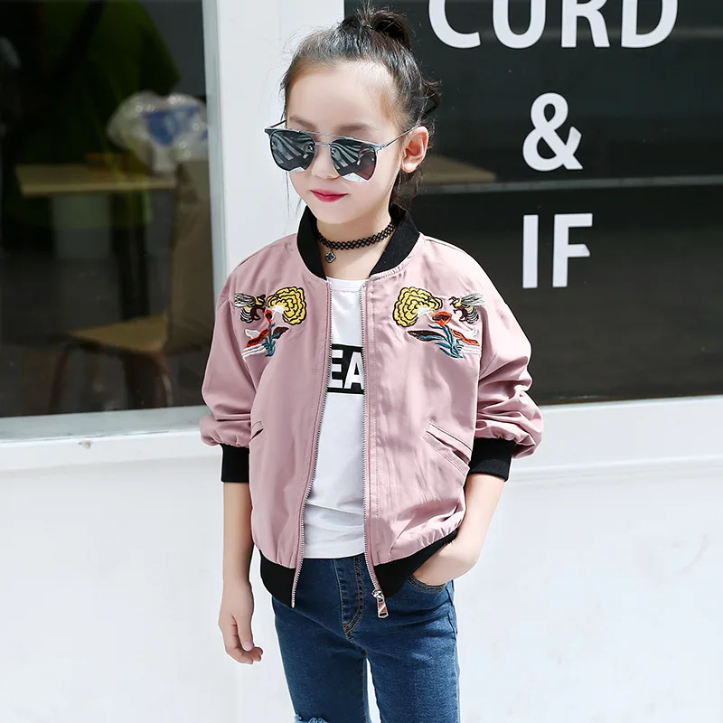 Осень 2019 куртка для девочек детская одежда повседневное бейсбольное пальто с