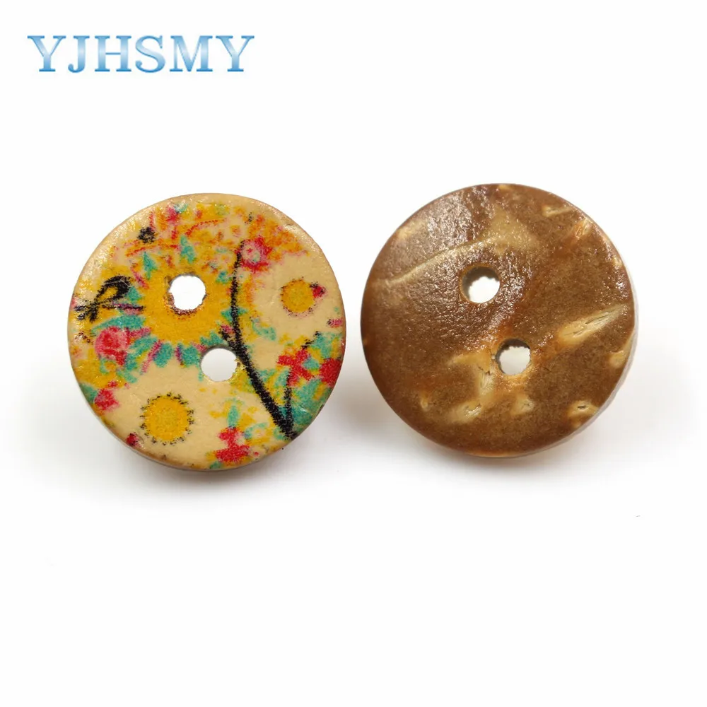 YJSMY 181231 100 шт многоцветные Опциональные 2 отверстия Кокосовая оболочка швейная