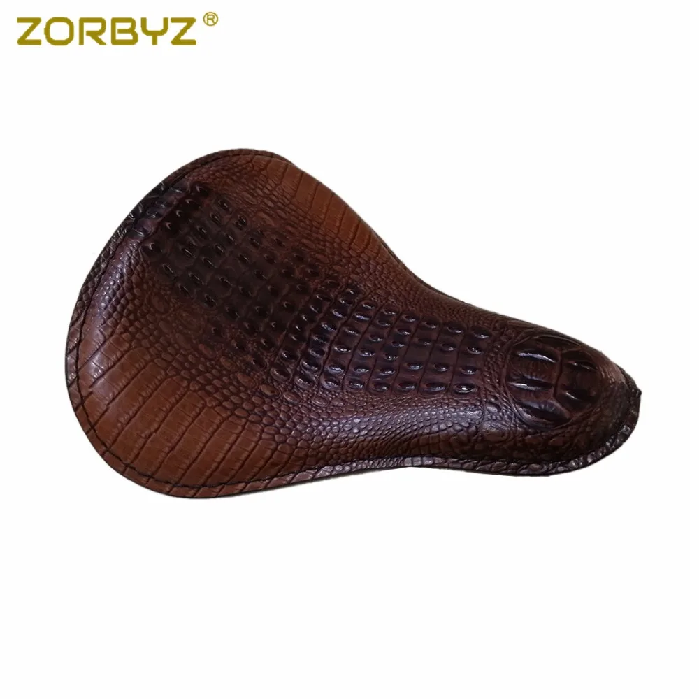 ZORBYZ мотоциклетное Ретро коричневое сиденье из искусственной кожи крокодила в