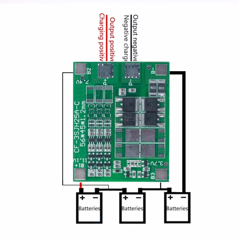Зарядное устройство для литий ионных аккумуляторов 3S 12A 12 В 18650 защита BMS плата PCB