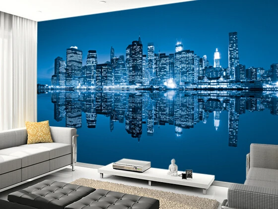 Custom photo wallpaper.Manhattan New York City.Modern 3D murals for living room bedroom kitchen wall waterproof PVC wallpaper |