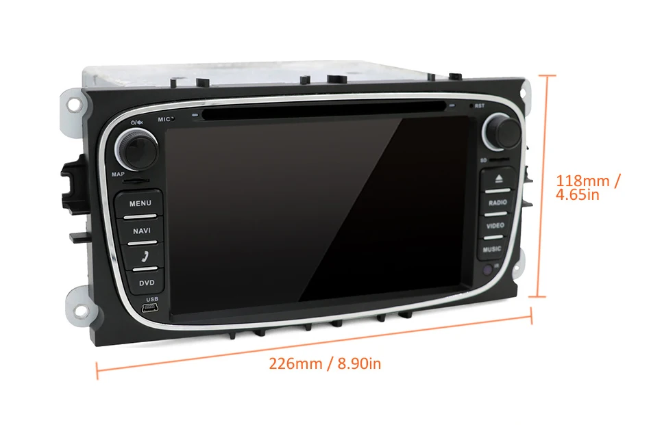 Eunavi 2 din Android 9 автомобильный DVD мультимедийный плеер gps для FORD Focus Mondeo S-MAX C-MAX Galaxy 4G 64G TDA7851 ips авто радио fm