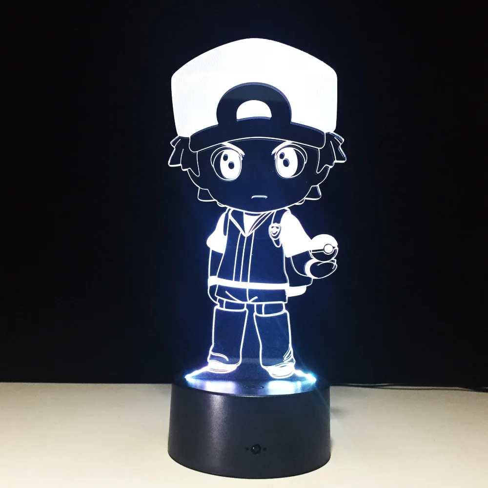 

2017 New Type Police Boy 3D Light Colorful Night Light LED Touch Best Gift for Kids Fun 3D Visual Light GX598