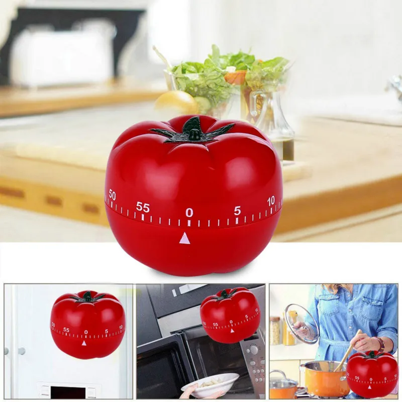 

1PC Creative Home Kitchen Mechanical Timer Cartoon Timer Tomato Clock 60 Minute Timer Barbecue Cooking Reminder Home Decoration