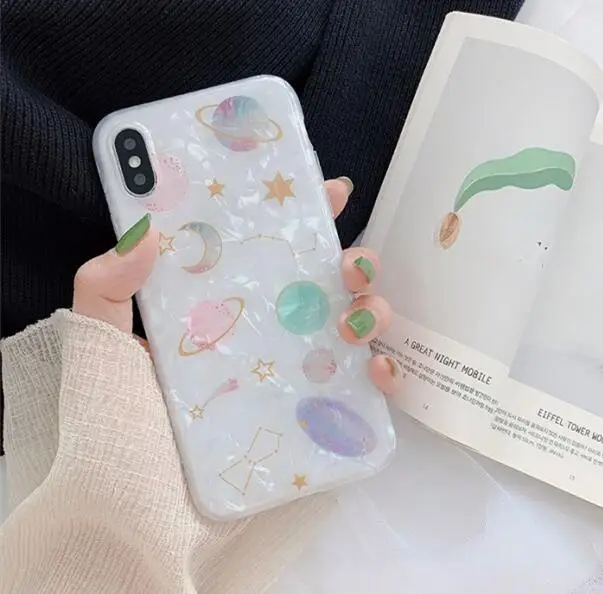 Роскошный Космический Чехол для телефона Dream Shell Iphone X Xs Max мягкий чехол из ТПУ с