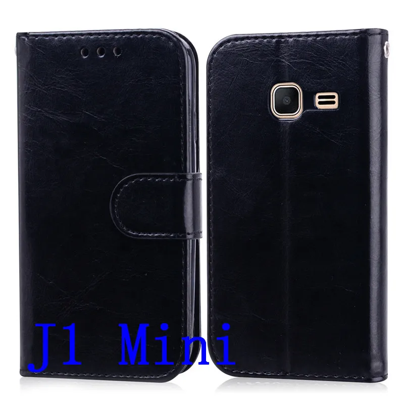 Black Кожаный флип-чехол для samsung galaxy j1 mini j105 j105h чехол для samsung galaxy j1 mini prime j106 j106f Чехол-бумажник флип-чехол для телефона - Цвет: Black