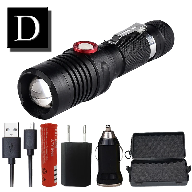 Option D Litwod Z201282 50000 люмен лампа XHP70.2 мощный фонарик Micro USB Zoom СВЕТОДИОДНЫЙ Фонарь XM-L2 U3 18650 или 26650 батареи для кемпинга - Испускаемый цвет: Option D