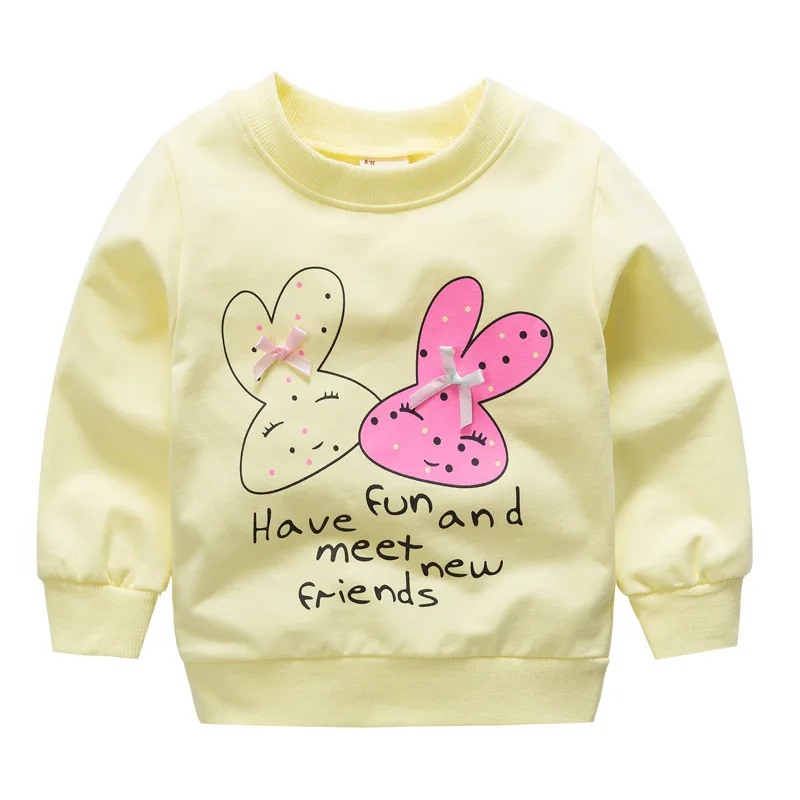 

Baby Girls T-Shirts cotton Long Sleeve Sweet Baby Clothing Cartoon Cute Tee Tops Kids Bib newborn clothes HOT! Free shipping