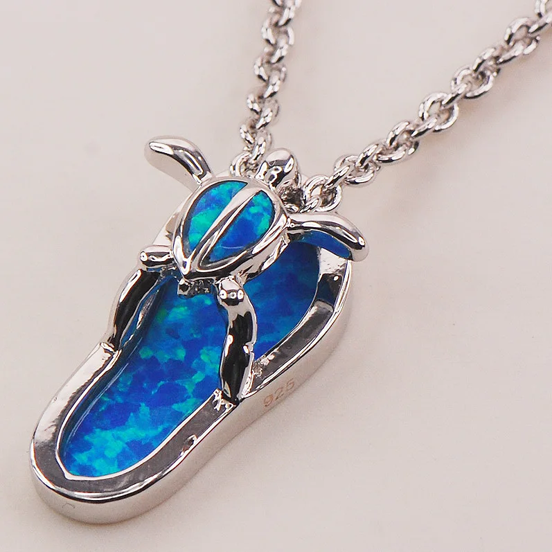 

Blue Fire Opal 925 Sterling Silver Fashion Jewelry Pendant P149
