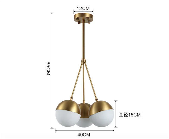 Современная латунная люстра в скандинавском стиле креативная круглая лампа