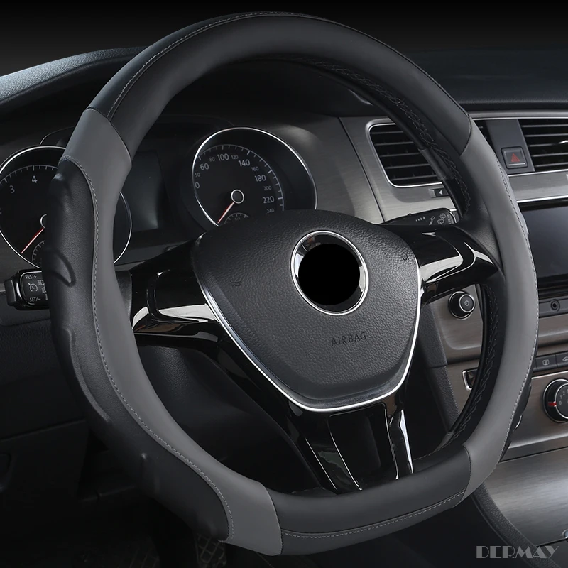 DERMAY чехол на руль из микроволокна 4 цвета D форма для VW T Roc 2018 2019 2020 R Line