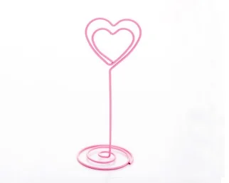 Love Heart Держатель для карт, стол, фото, памятка, номер, зажимы для имени, зажимы для сообщений, канцелярские подарки, милые настольные зажимы для заметок, папки, свадебные сувениры, место - Цвет: Love Heart