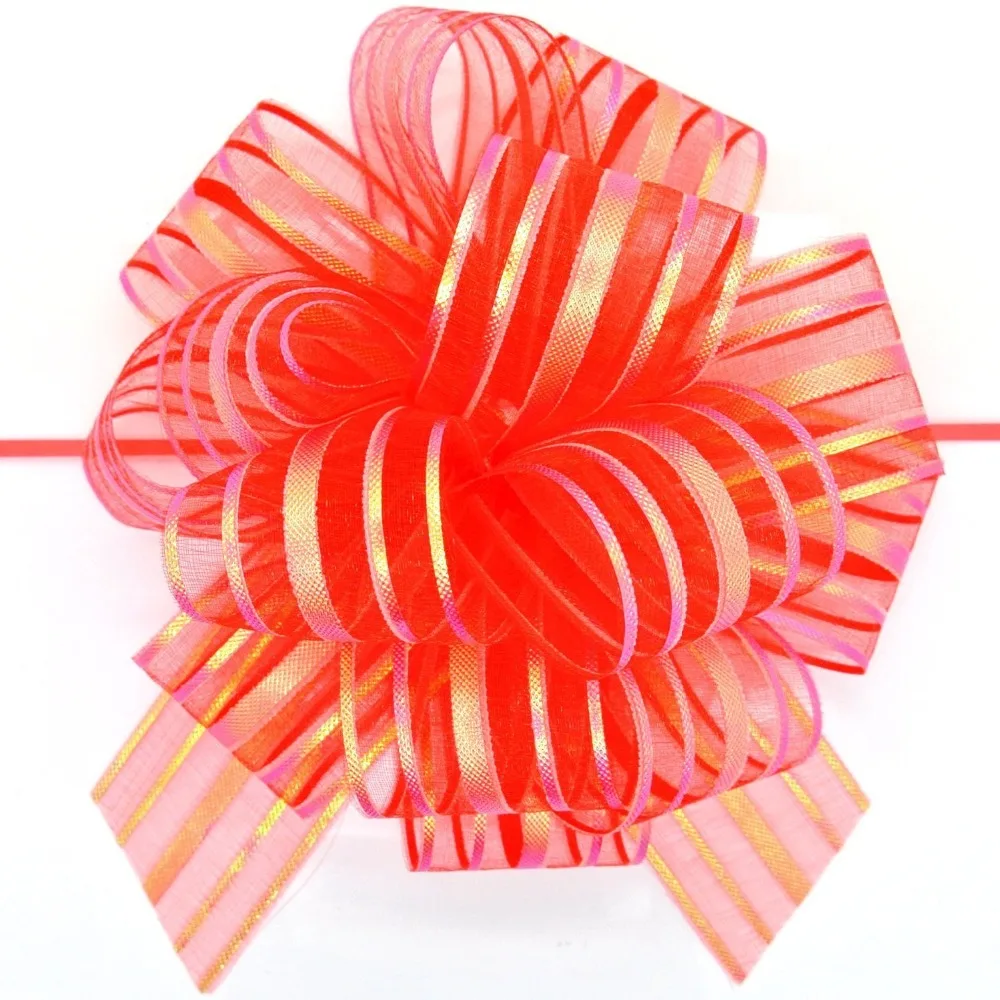 5pcs/lot Large Organza Pull Bow Ribbon for Craft Wedding Decoration red Gift Packing 50mm LH08 | Дом и сад