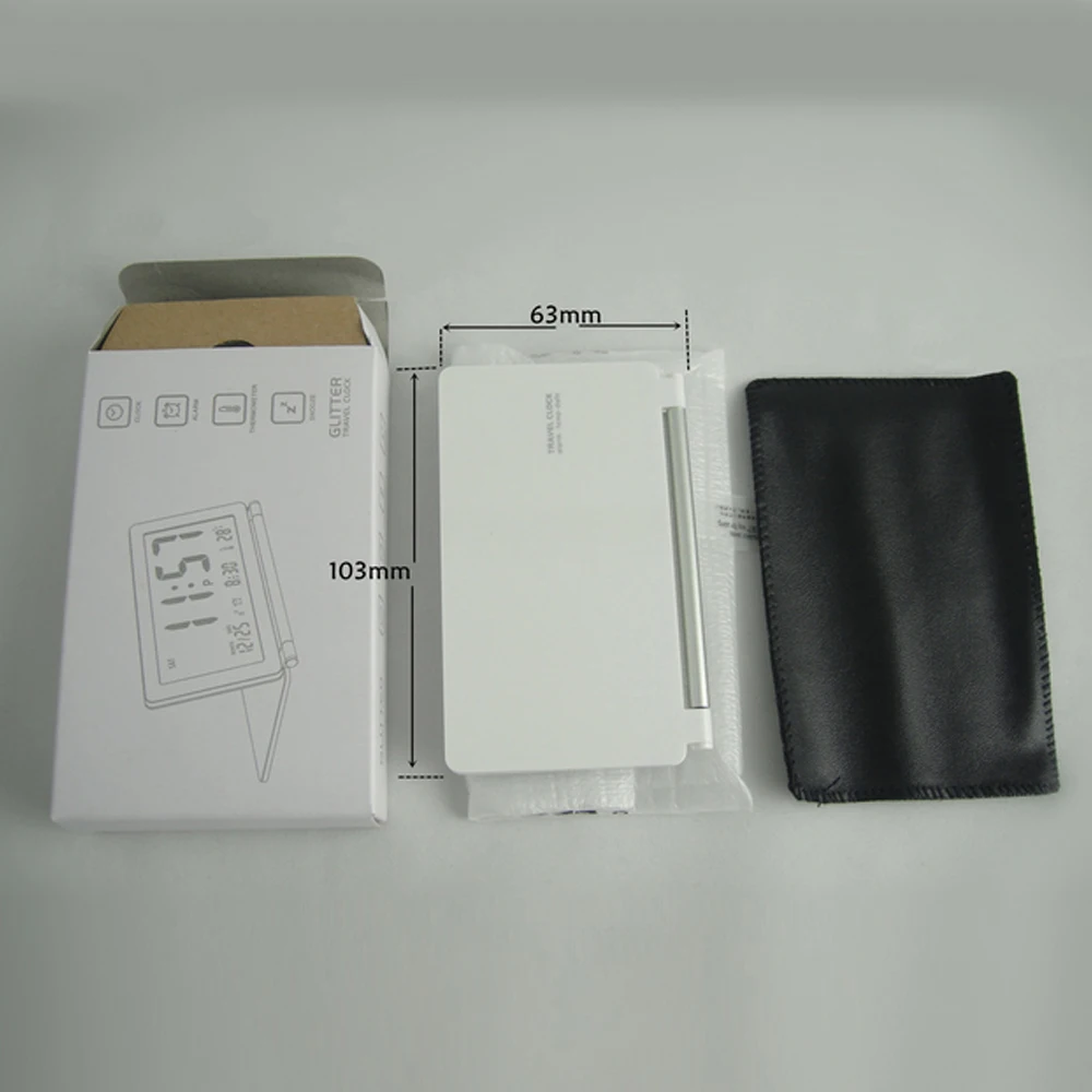 Ультра-тонкий цифровой будильник раскладушка для путешествий дома складной