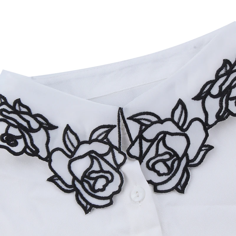 Sweet Style Rose Embroidery Fake Collar New White / Black Retro Shirt Detachable Women's Clothing Accessories |