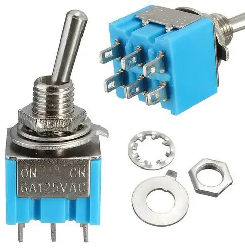 5 штук Лучшая рекламная акция! Новые мини MTS 203 6 Pin SPDT ВКЛ ВЫКЛ на 6A 125VAC тумблеры