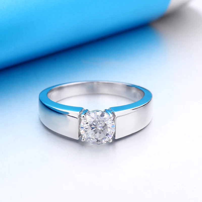 Однотонное 18k белое золото классический стиль круглый бриллиантовый огранка