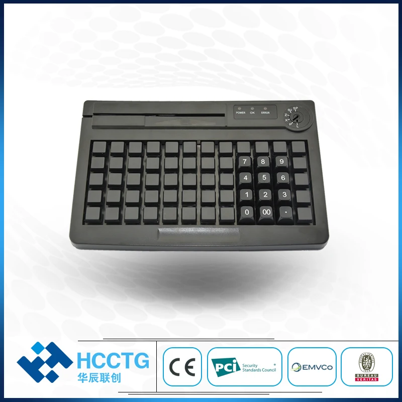 PS/2 + USB двухинтерфейсная мембрана 60 клавиш программирования POS клавиатуры с MSR