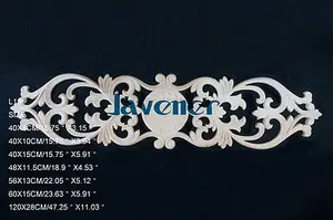 Длинная деревянная резная аппликация L13 -40x10 см, Неокрашенная рама, дверная наклейка, рабочее столярное украшение