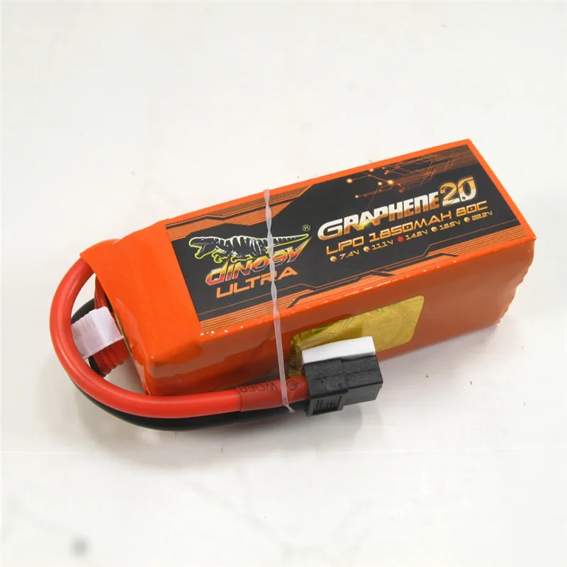 Гигантская мощная DINOGY ULTRA GRAPHENE 2 0 14 8 V 1850mAh 80C 4S перезаряжаемая Lipo батарея XT60 Разъем