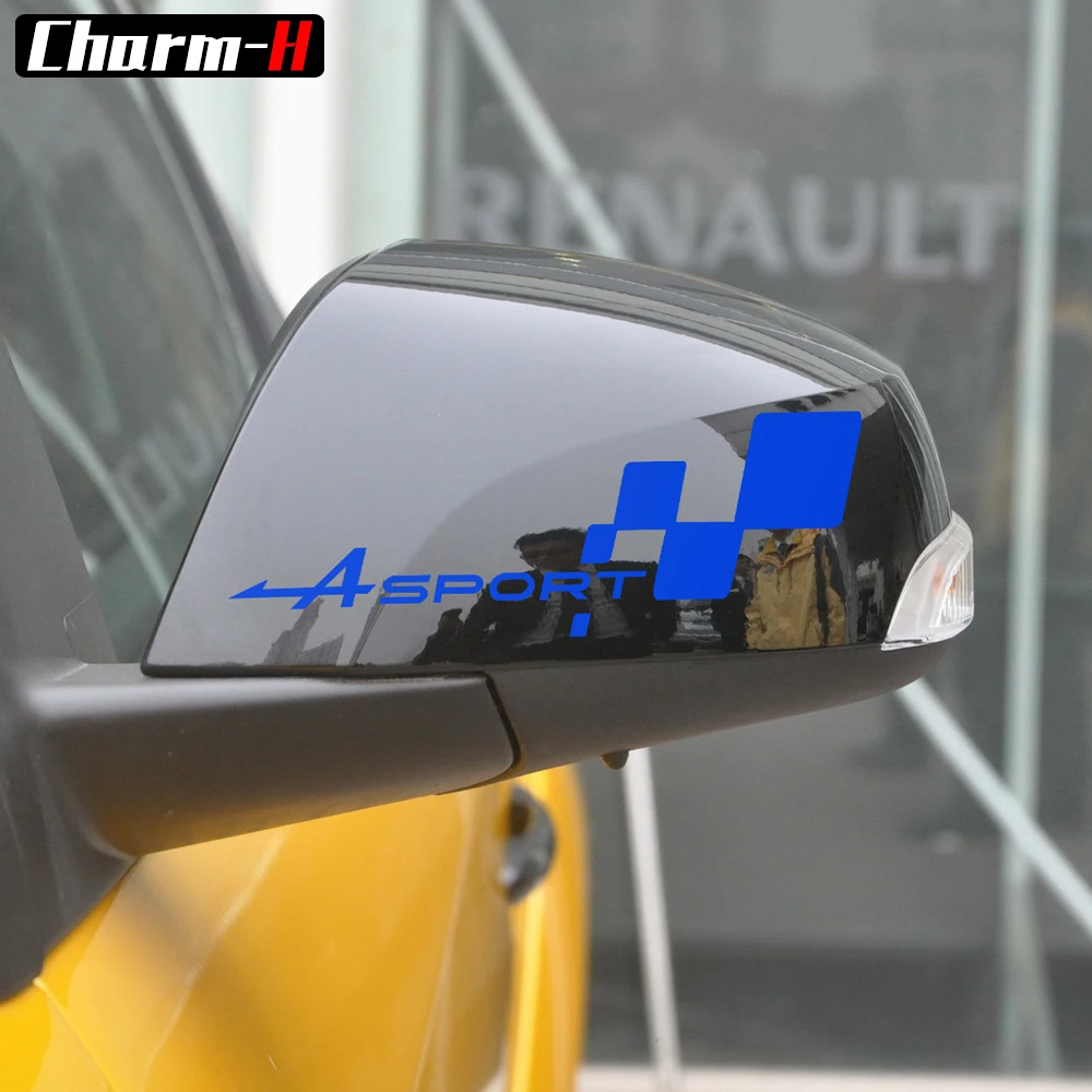2 шт. отражающее зеркало заднего вида Виниловая наклейка для Renault Clio R S Twingo Megane Captur