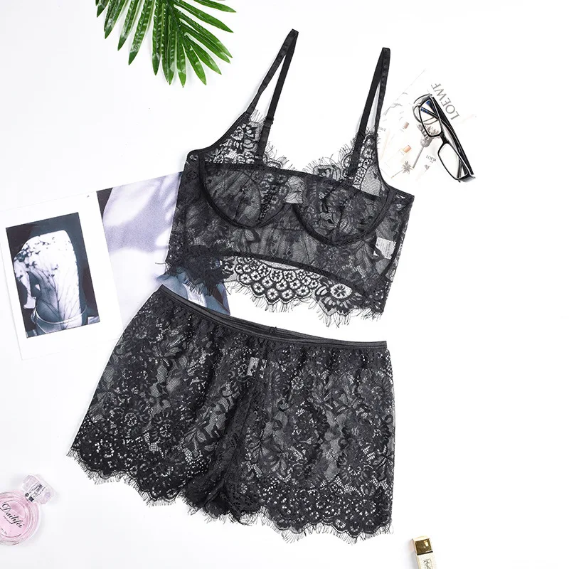 Модный женский кружевной боди с бюстгальтером, сексуальный комплект, черный/белый, летний женский пляжный комплект, одежда для сна, комбинезоны