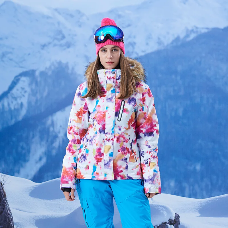 Новый стиль женские лыжные костюмы куртки зимние водонепроницаемые спортивные