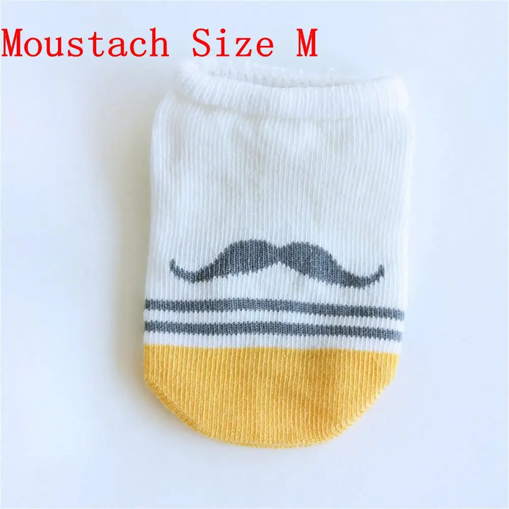 Moustach Size M Милые носки для маленьких мальчиков и девочек от 0 до 4 лет, 4 стиля, Нескользящие хлопковые носки для новорожденных, малыш младенец носок - Цвет: Moustach Size M