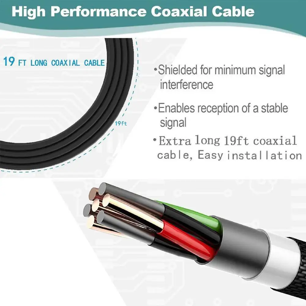 

80 Miles Range 30dB Indoor HD Digital TV Antenna HDTV Antenna Coaxial With Detachable Signal Amplifier Booster r25