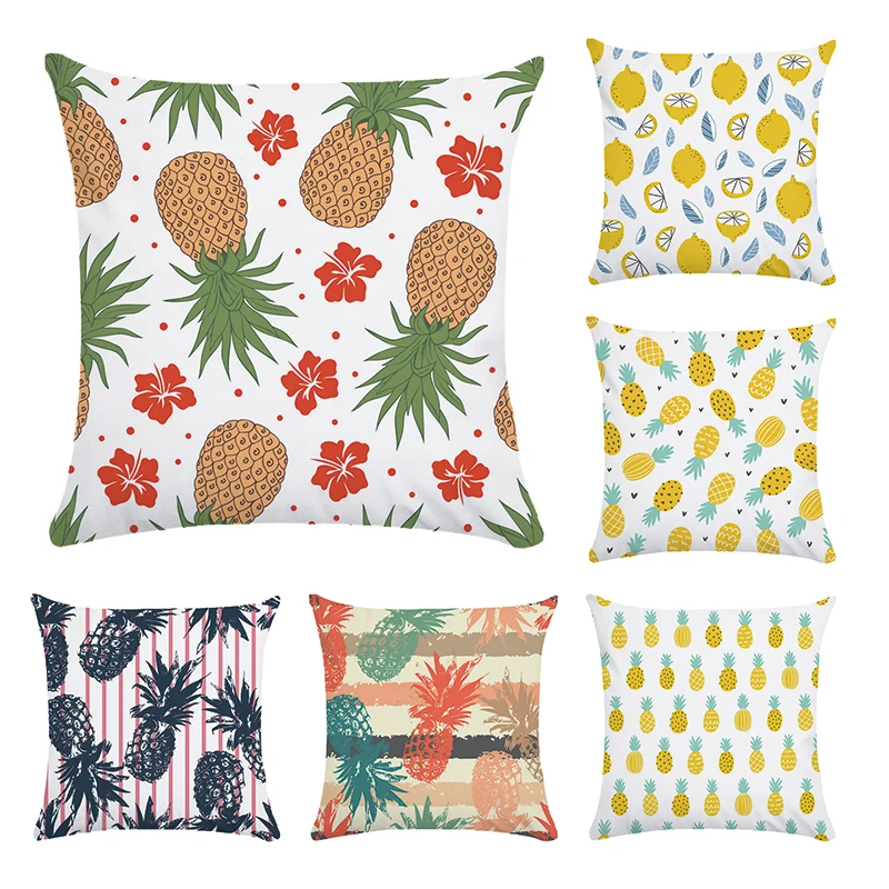 

Pineapple Fruit Pattern Polyester Throw Pillow Cushion Cover Car Home Decoration Sofa Bed Decorative Pillowcase CR159