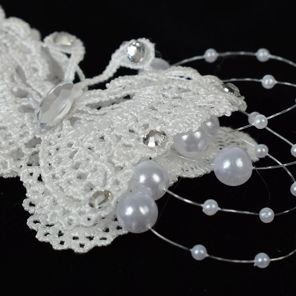 Кружевной Кристалл Бабочка заколка для волос леди свадебные украшения ручной