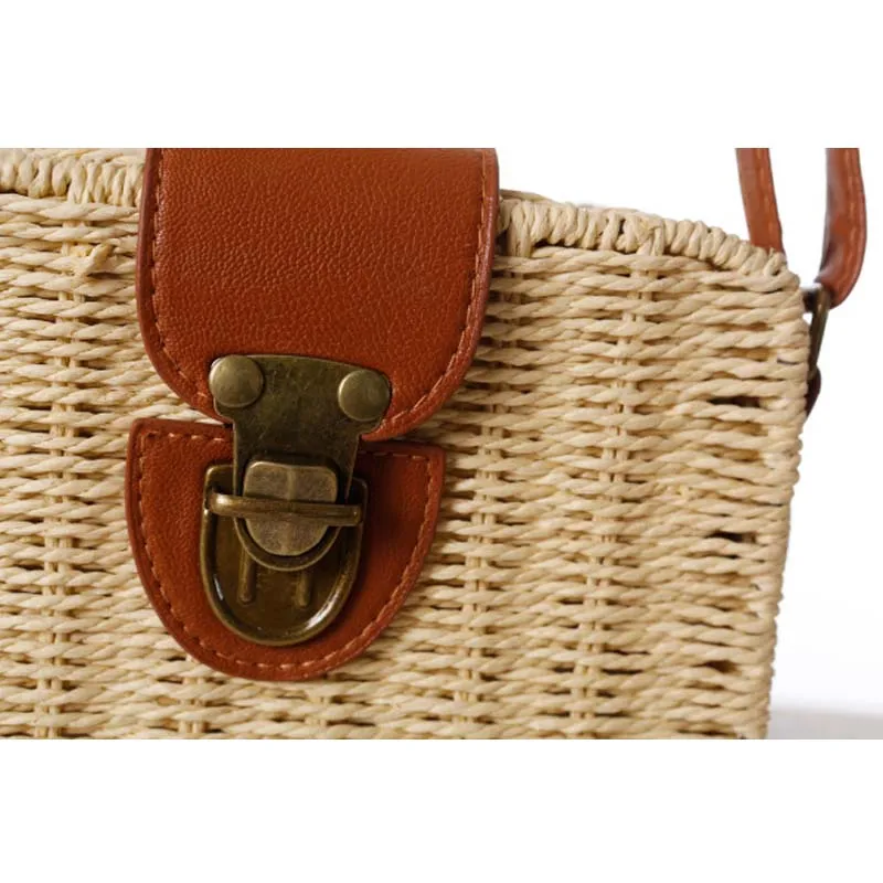 

2019 summer new round shoulder bag hand-woven holiday ladies beach bag casual wild straw bag ZCY97