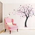 Большая виниловая наклейка на стену с изображением цветущего вишневого дерева и бабочки, художественные наклейки для гостиной, спальни, декоративные обои, роспись, горячая Распродажа LC236