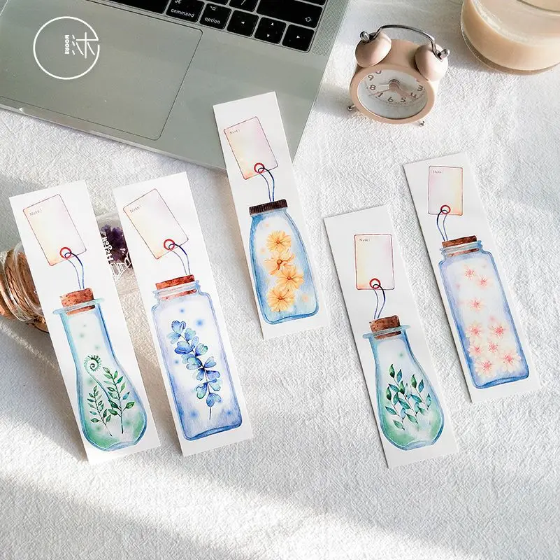30 шт./упак. желаний бутылка цветы бумага Bookmarks набор книга Аксессуары подарок
