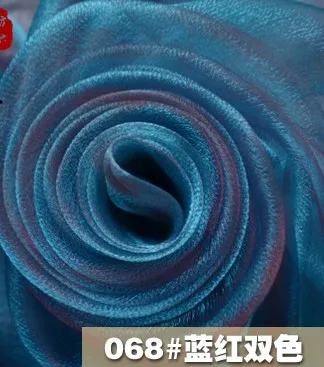 BLUE-RED Двухцветная двухцветная ткань из органзы, Блестящий Мягкий светильник, ткань для занавесок, 3 метра за штуку - Цвет: BLUE-RED
